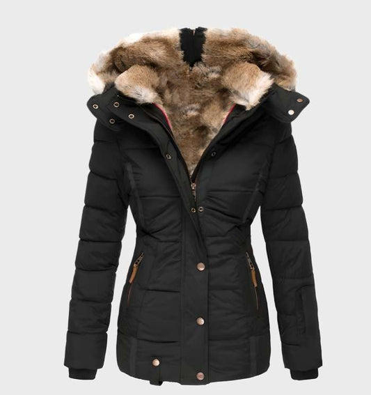 Warm Fit Women's Parka Jacket with Hood - Pexav
