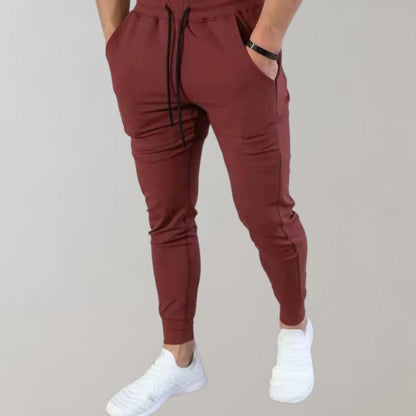 Slim Fit Men’s Jogging Trousers - Orion-Red-M-Nora Luxe