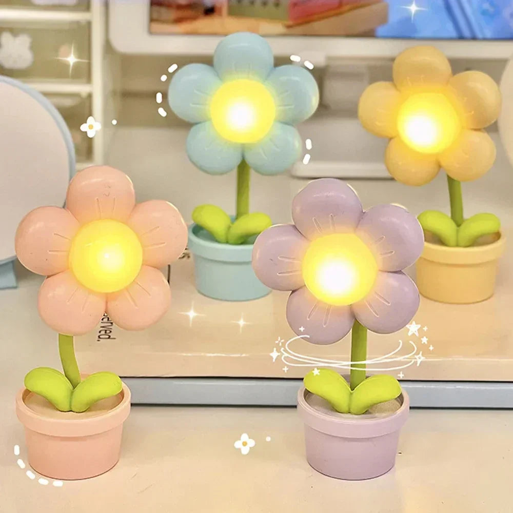 Small Flower Relaxing Table Lamp - BlossomGlow-Pink-Nora Luxe