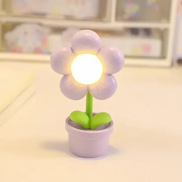 Small Flower Relaxing Table Lamp - BlossomGlow-Purple-Nora Luxe