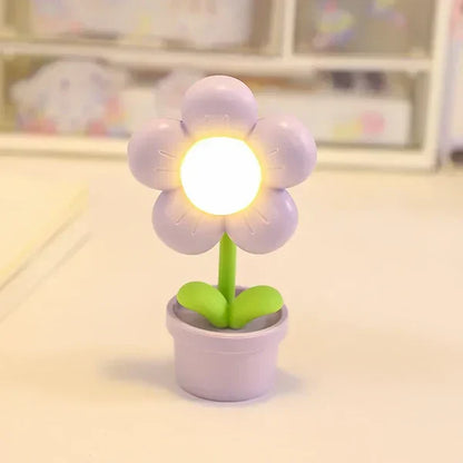 Small Flower Relaxing Table Lamp - BlossomGlow-Purple-Nora Luxe