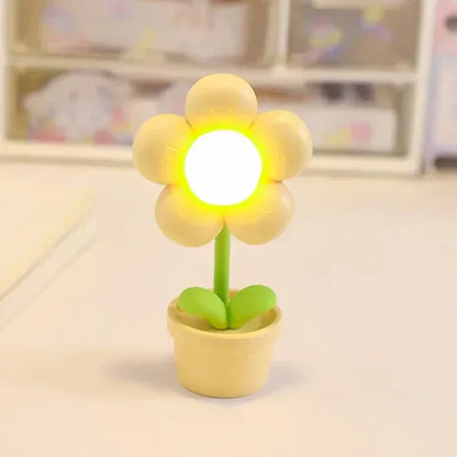 Small Flower Relaxing Table Lamp - BlossomGlow-Yellow-Nora Luxe