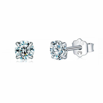 Small Zirconia Earrings - Lynette-0.1 in-Silver-Nora Luxe