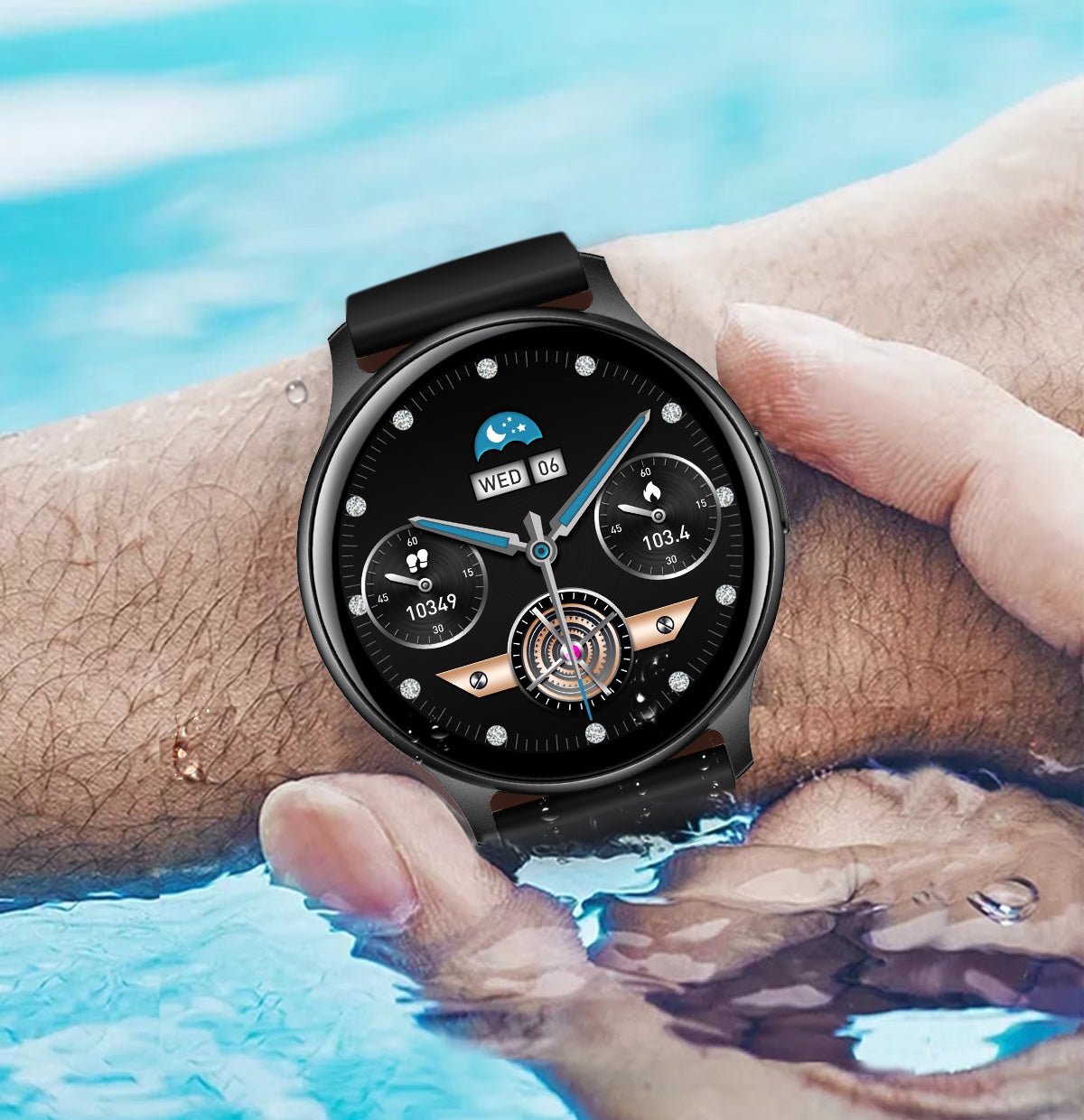 Smartwatch and Fitness Tracker with Bluetooth - SmartVibe Pro-Black-Nora Luxe
