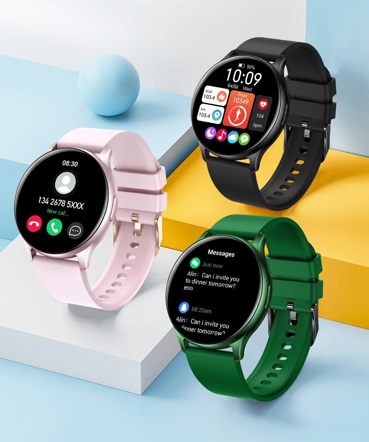 Smartwatch and Fitness Tracker with Bluetooth - SmartVibe Pro-Black-Nora Luxe