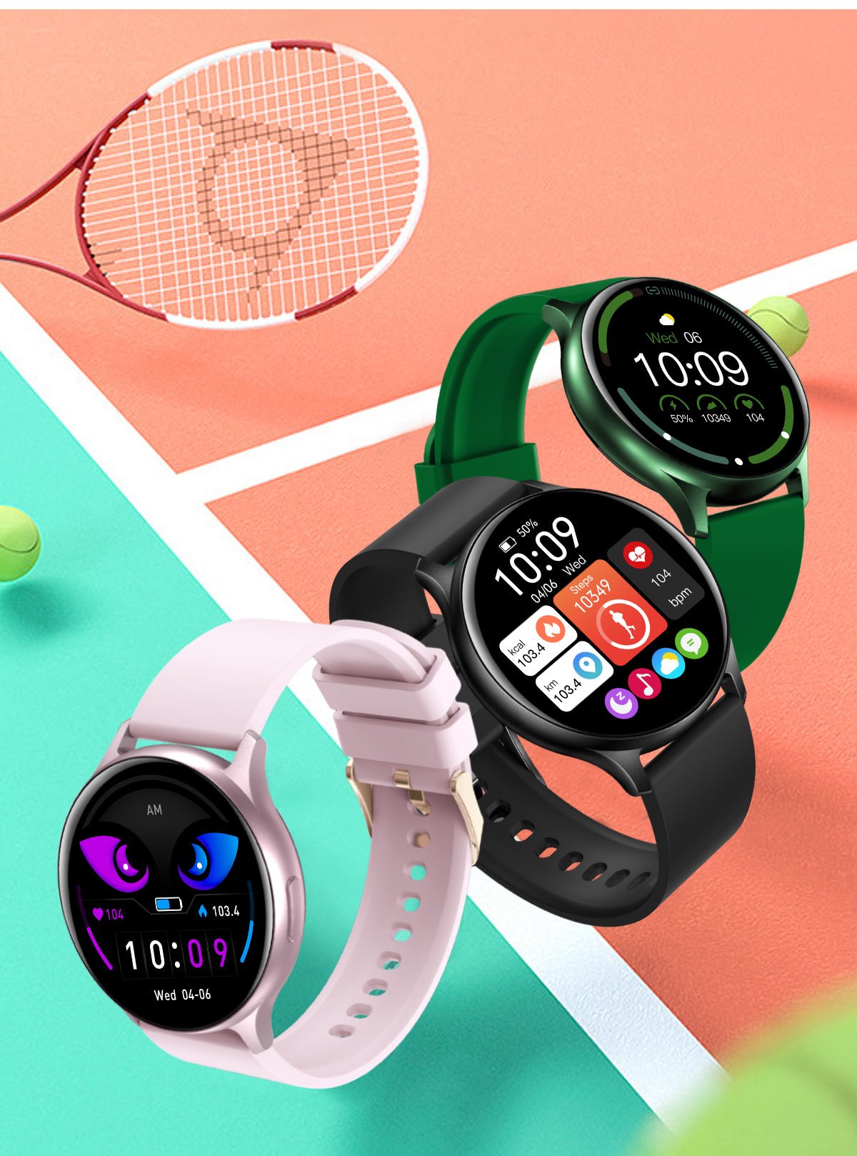 Smartwatch and Fitness Tracker with Bluetooth - SmartVibe Pro-Black-Nora Luxe