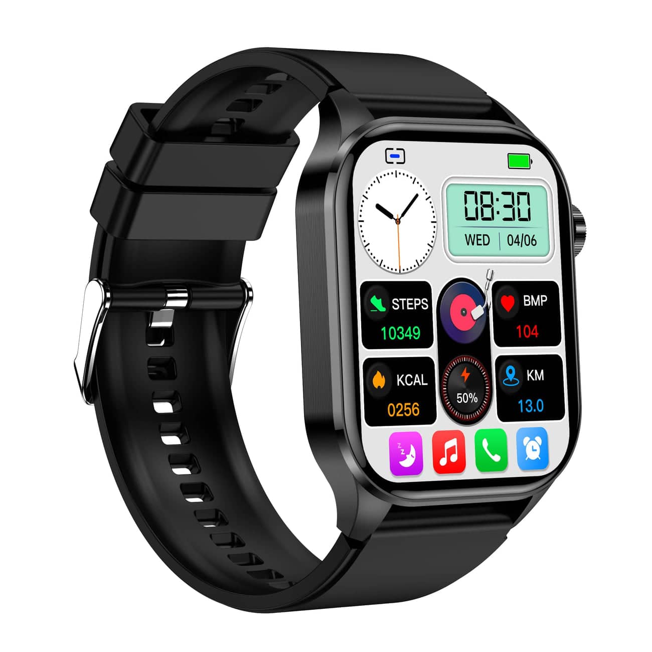 Smartwatch with ECG, Blood Sugar and Blood Pressure Monitoring - HealthSync-Blue-Nora Luxe