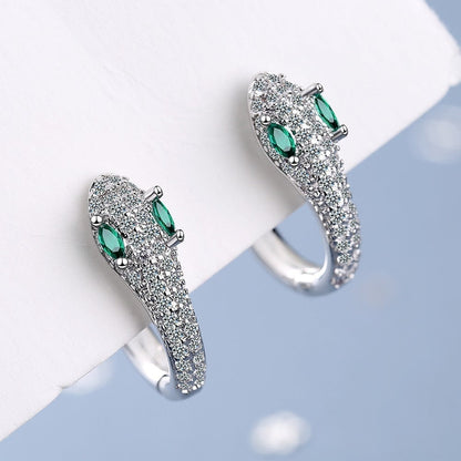 Silver Snake Dangle Earrings - Pexav