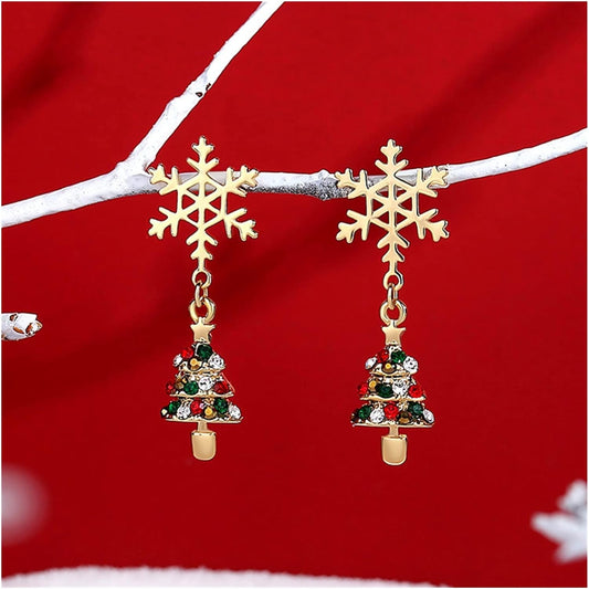 Sparkly Holiday Drop Earrings | Ladies Christmas Jewelry - Pexav