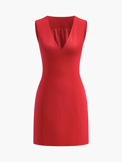 Comfortable V Neck Summer Mini Dress