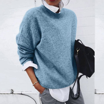 Soft Cashmere Women's Sweater - Elise-Blue-XS-Nora Luxe
