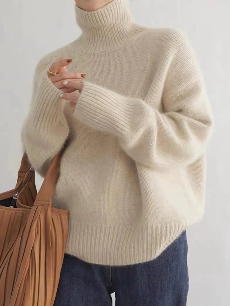 Cozy Luxury Women's Turtleneck Sweater - Pexav