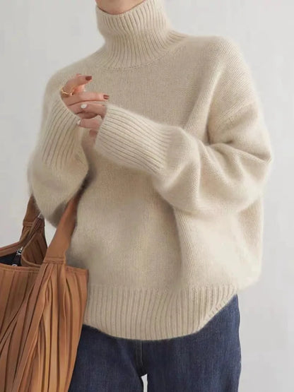 Cozy Luxury Women's Turtleneck Sweater - Pexav