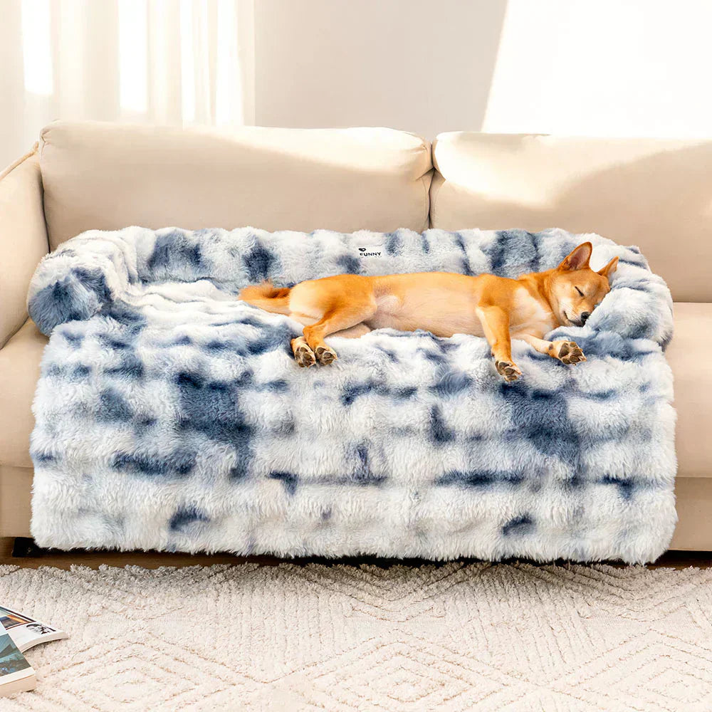 Soft Dog Bed - PlushNest-Tie-Dye Blue-S-Nora Luxe