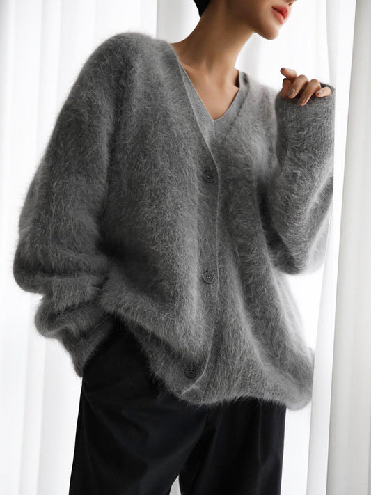 Cozy V Neck Women's Sweater Cardigan - Pexav