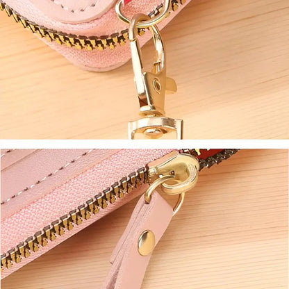 Soft Leather Shoulder Bag with Anti-Theft Protection - SafeTouch-Pink-Nora Luxe