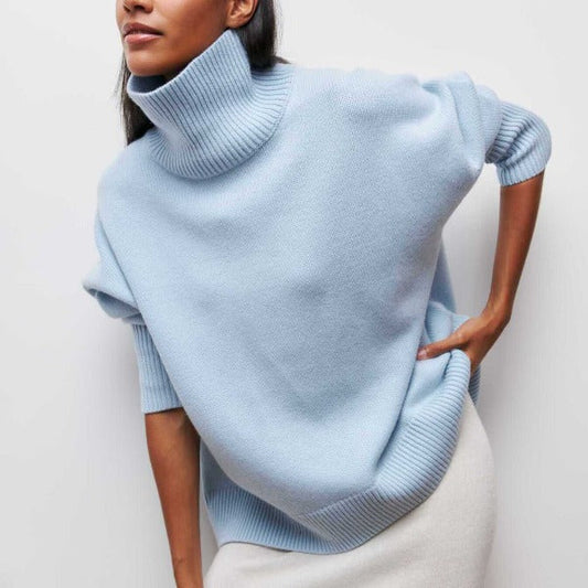 Cozy Loose Fit Women's Turtleneck Sweater - Pexav