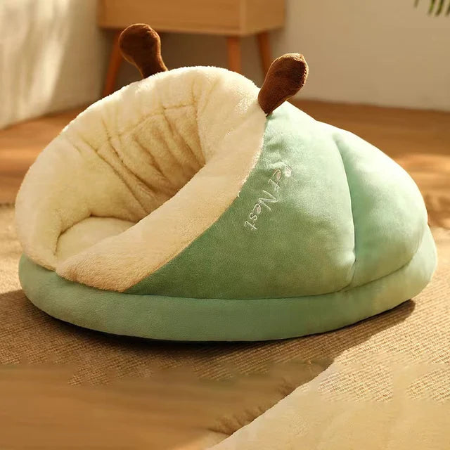 Soft Snuggle Bed for Cats and Dogs - SnugglePaw-Green-M-Nora Luxe