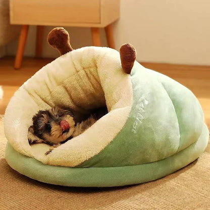Soft Snuggle Bed for Cats and Dogs - SnugglePaw-Green-S-Nora Luxe