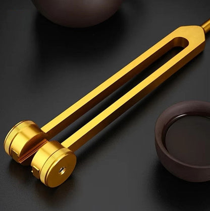 Sound Therapy for Inner Peace - TranquilTone Tuning Forks-Golden round bowl (9.65 in)-Nora Luxe