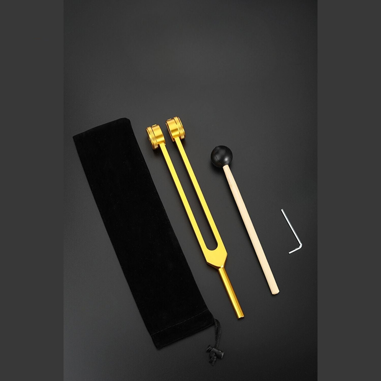 Sound Therapy for Inner Peace - TranquilTone Tuning Forks-Golden round bowl (9.65 in)-Nora Luxe