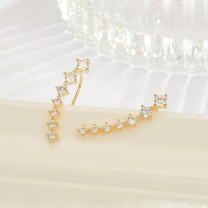 Sparkling Dangle Earrings-Gold-Nora Luxe