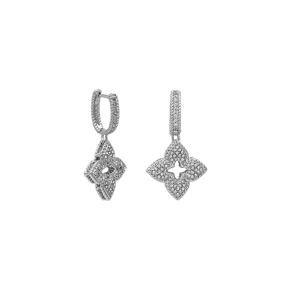Shiny Floral Stud Earrings - Pexav