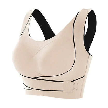 Sports Bra with Adjustable Closure - FlexiFit-Beige-M-Nora Luxe