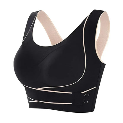 Sports Bra with Adjustable Closure - FlexiFit-Black-M-Nora Luxe