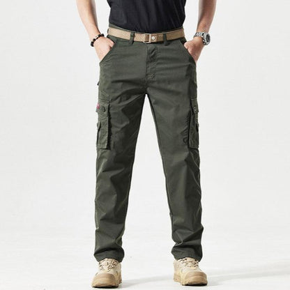 Sporty Men's Cargo Trousers - Max-Olive Green-30-Nora Luxe