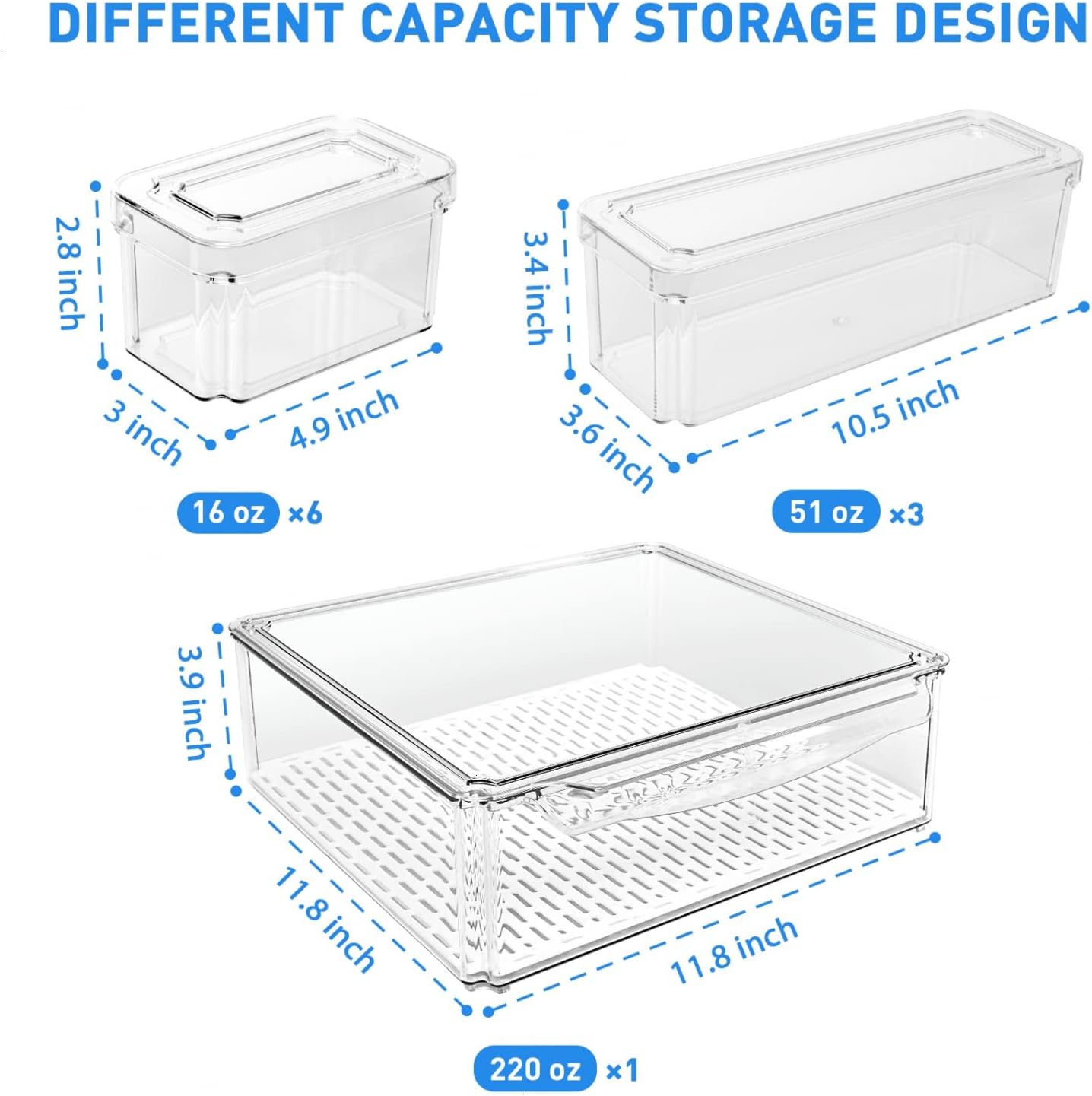 Stackable Fridge Organizer Set of 10 - FridgeMaster-Nora Luxe