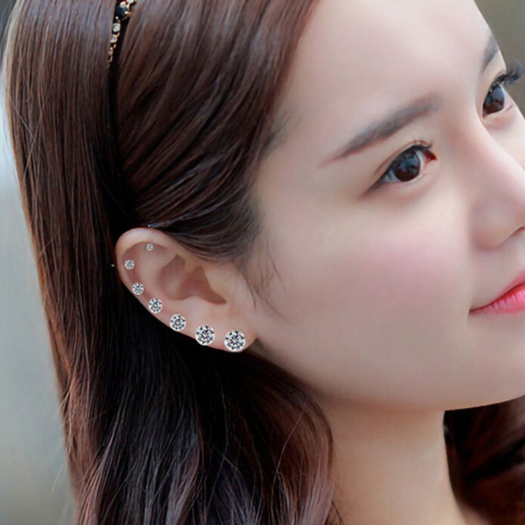 Silver Tone Metal Stud Earrings | Sensitive Skin Friendly - Pexav