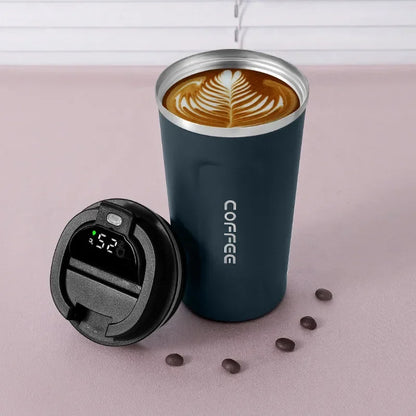 Stainless Steel Thermo Mug with Smart Temperature Display - TempMate-Blue-380ML-Nora Luxe