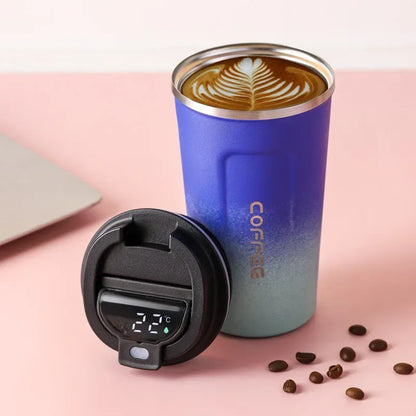 Stainless Steel Thermo Mug with Smart Temperature Display - TempMate-Blue-Green-380ML-Nora Luxe