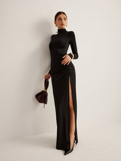 Classic V-Neck Flowy Maxi Dress