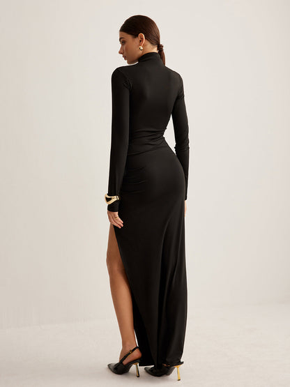 Classic V-Neck Flowy Maxi Dress