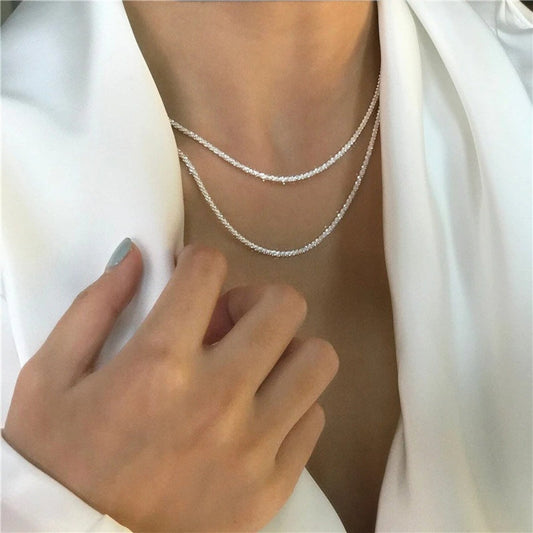 Shining Silver Necklace Gift Set - Pexav