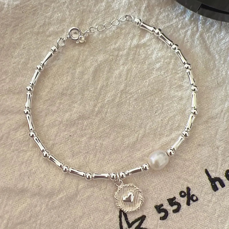 Sterling Silver Bamboo Bead Knot Bracelet | Elegant & Durable Jewellery-Nora Luxe