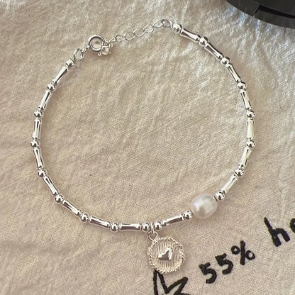 Sterling Silver Bamboo Bead Knot Bracelet | Elegant & Durable Jewellery-Nora Luxe