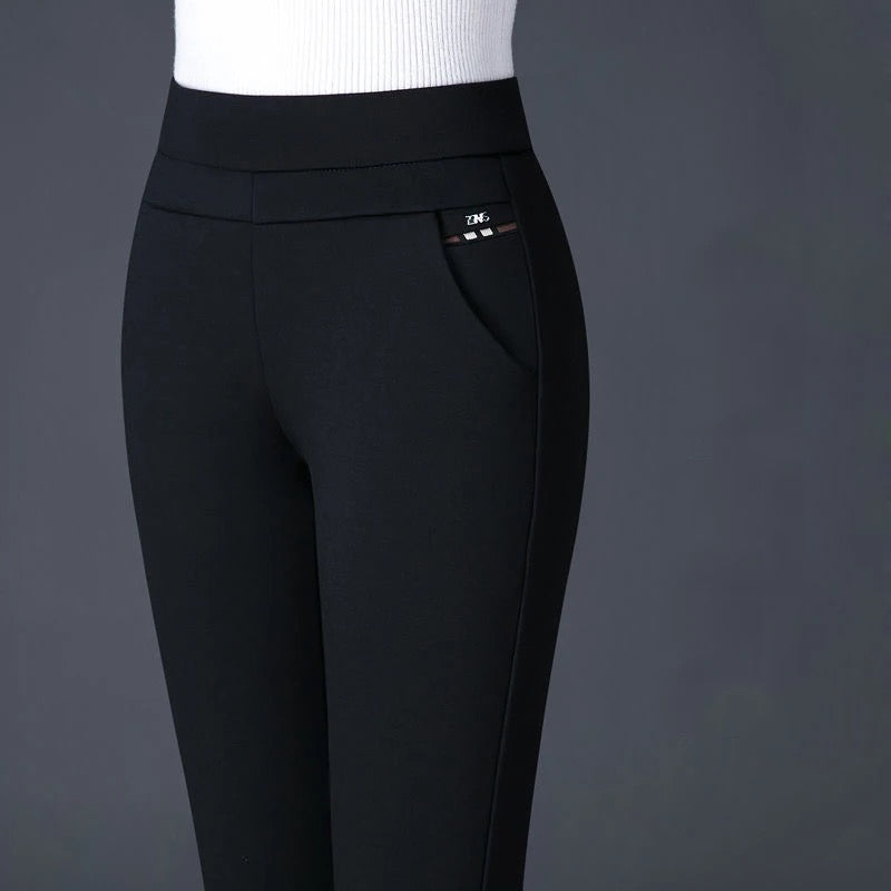 Comfortable Women's High Waist Elastic Trousers - Pexav