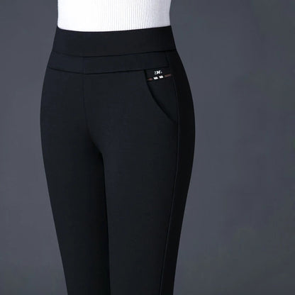 Comfortable Women's High Waist Elastic Trousers - Pexav
