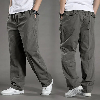 Comfortable Men's Elastic Waist Cargo Pants - Pexav