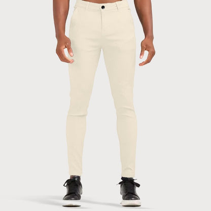Stretch Men’s Trousers - Oliver-Cream-28-Nora Luxe