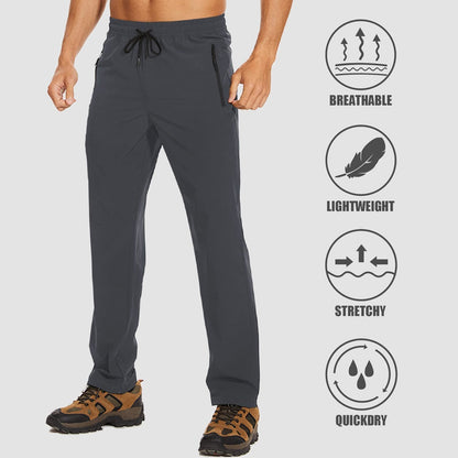 Stretch & Quick-Drying Men's Outdoor Trousers - FlexiTrek-Dark Gray-S-Nora Luxe