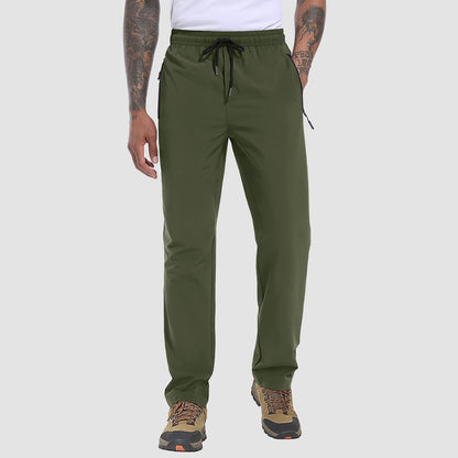 Stretch & Quick-Drying Men's Outdoor Trousers - FlexiTrek-Olive Green-S-Nora Luxe