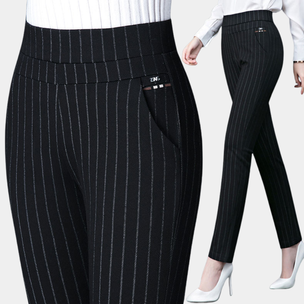 Stretchable Ladies' Trousers for Optimal Comfort - Mira-Black-M-Nora Luxe