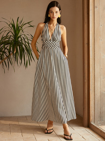 Sleeveless Pocket Summer Dress - Pexav