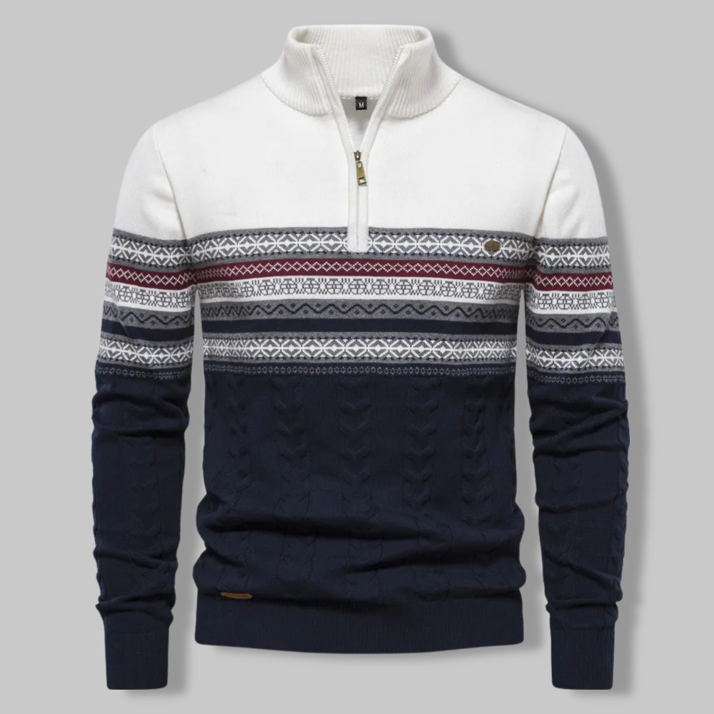 Colorful Zip Up Sweater - Pexav