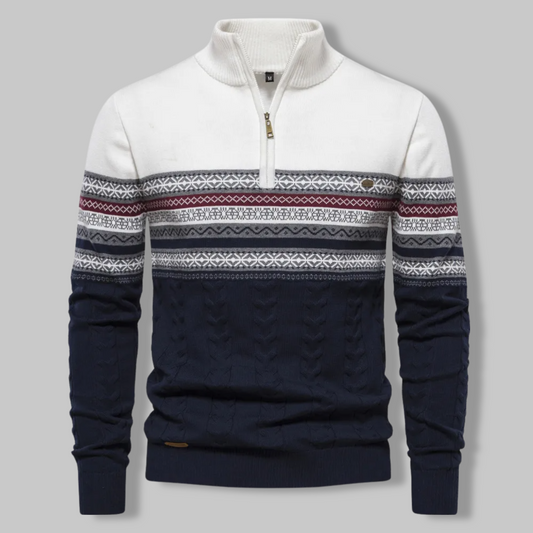 Colorful Zip Up Sweater - Pexav