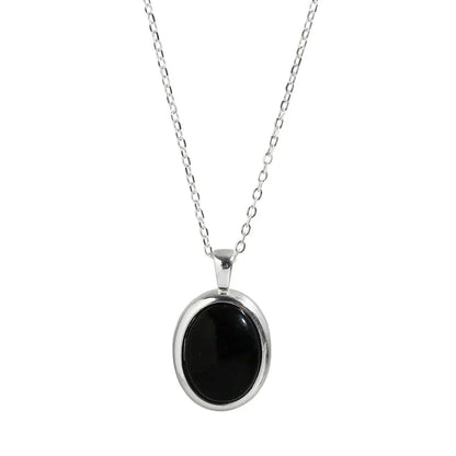 Beautiful Dark Gemstone Pendant Necklace - Pexav